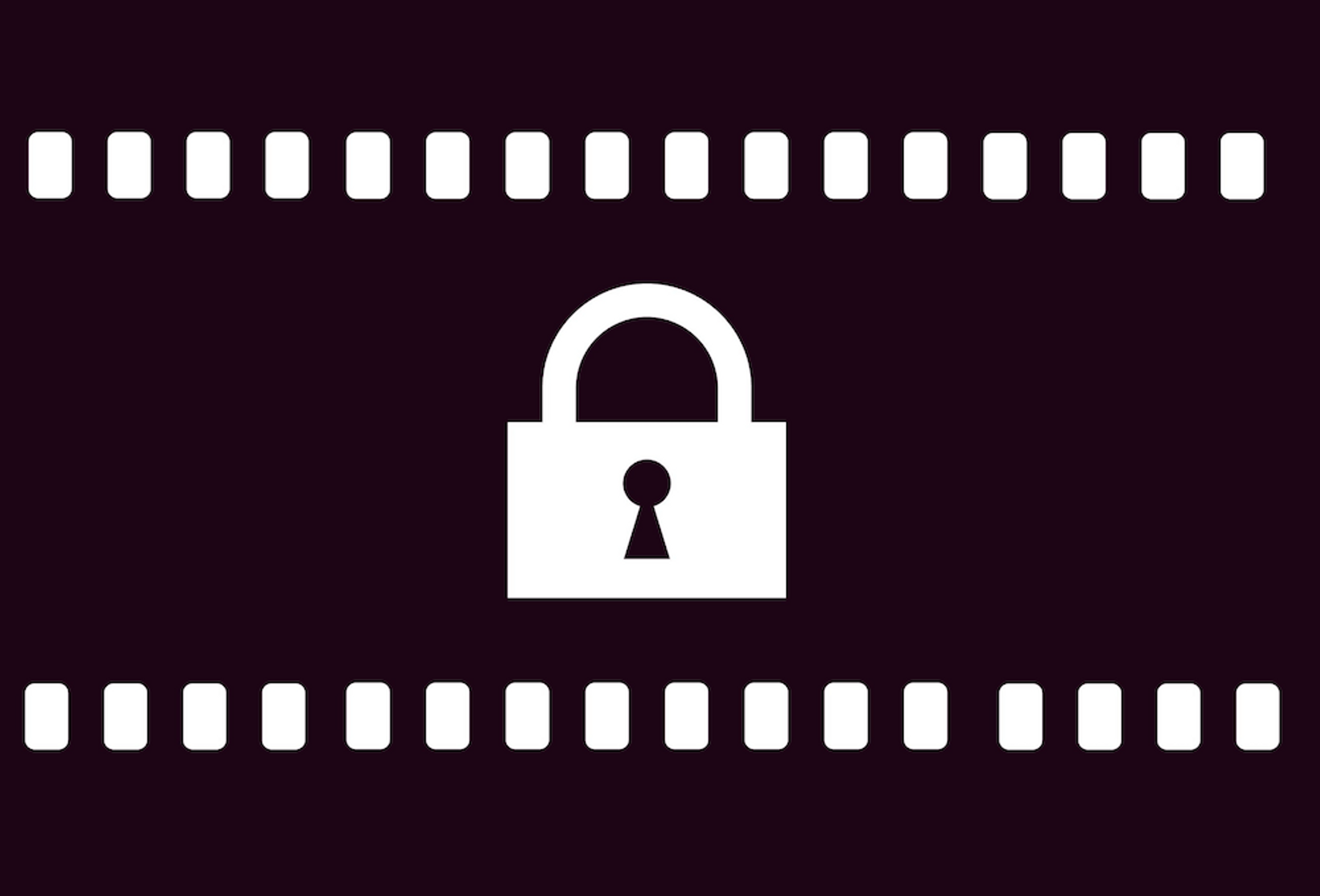 illustration of a lock on a strip of film