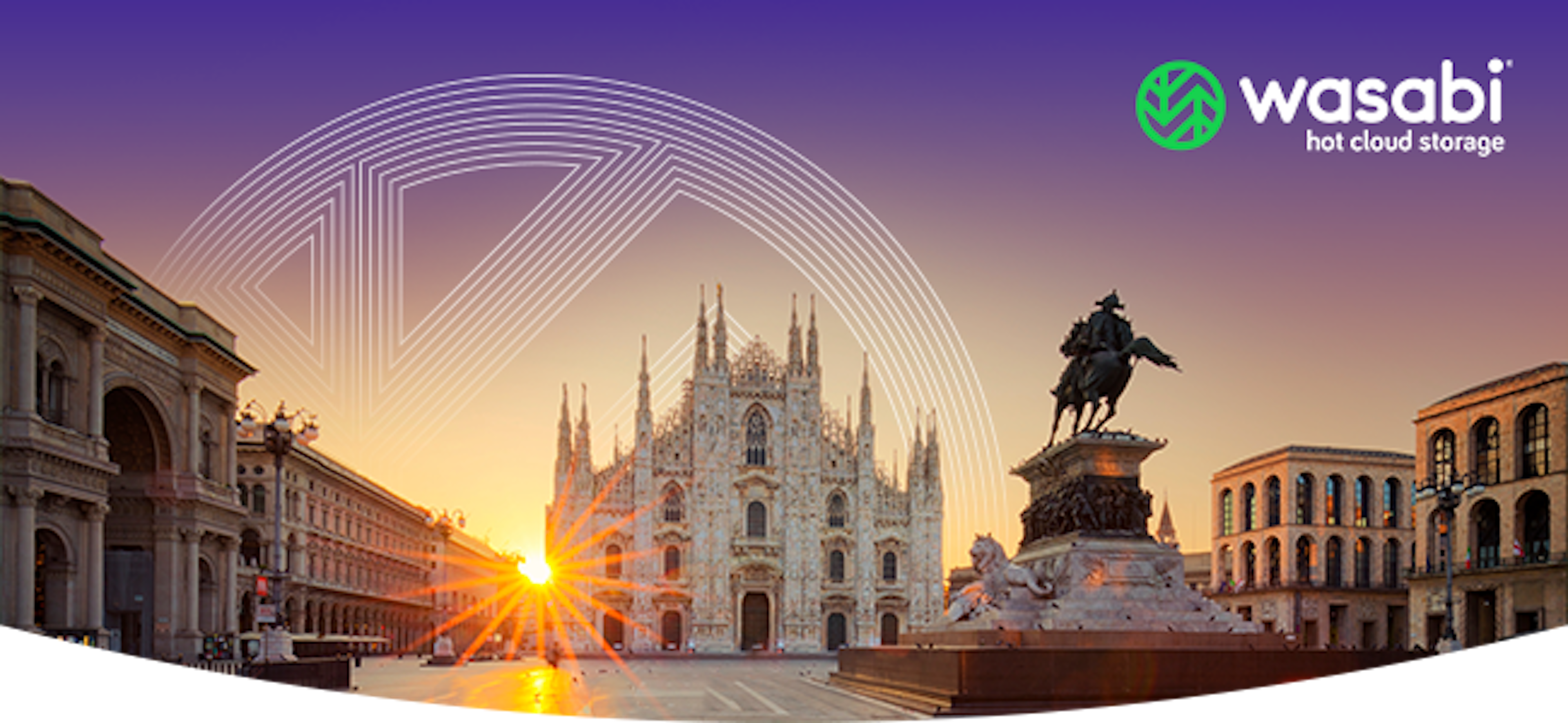 sunrise over piazza in Milan