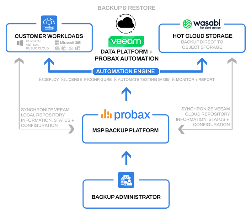 Probax MSP backup diagram